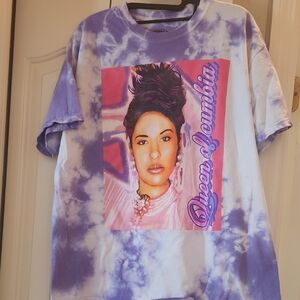 Selena Purple Tie-Dye Graphic Women's Top